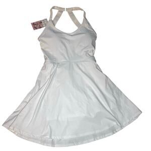 Halara White Tennis Dress With Shorts - Size Small, Open Back, New with Tags